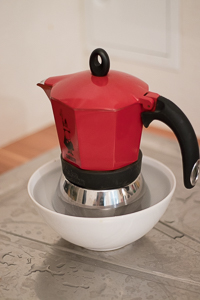 Coffee in Water Bowl
